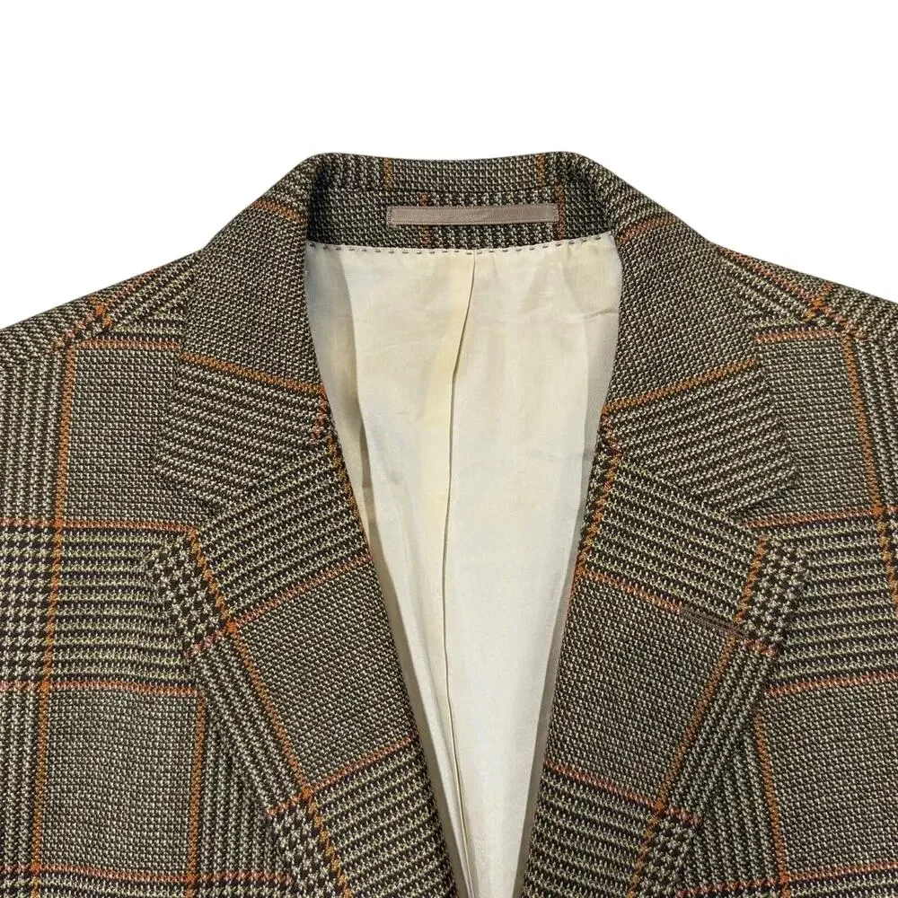 Hugo Boss Blazer Wool Tweed Overcoat Brown L
